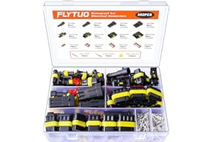 Flytuo 352PCS Automotive Waterproof Car Electrical Wire Connectors Plug Kit, Total 26 Sets Including 1/2/3/4 Pin Male and Female Connectors for Motorcycle, Truck, Car, Boats, Scooter