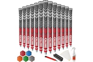 Full Choice Cross Corded Golf Grips 13 Pack with All Kits, Low Taper Design, 3 Sizes 4 Colors Options, Multi-compound Hybrid Golf Club Grips, CG01 Series
