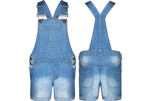 DENIM DESIRE Girls Dungaree Shorts Denim Jeans Jumpsuit Play Suit All in One UK Size 7/8 to 13 Years