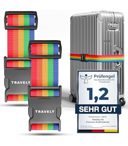 TRAVELY Premium kofferriem met metalen gesp, set van 2, bijzonder