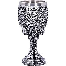 Nemesis Now Monarch of The Glen - Calice da vino con testa di cervo, argento