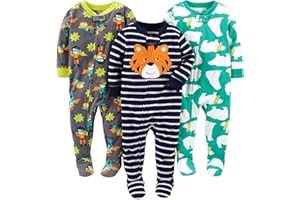 Simple Joys by Carter's Pijama con Pies de Forro Polar de Ajuste Holgado Niño, Pack de 3