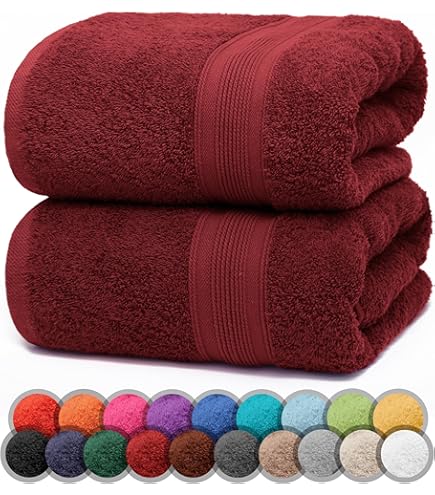 Douchehanddoek, bordeaux, 100% katoenen badstof, Oeko-Tex®-standaard 100, premium kwaliteit 500 g/m², 2 stuks