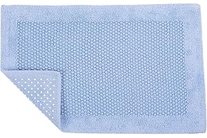HomeLife - Tappeto Bagno Antiscivolo Lavabile 50X80| Scendi Doccia in Cotone Alta Qualità Made in Italy | Tappetino Bagno Colorato in Morbido Pelo Lungo ed Effetto in Rilievo | (50X80, Blu)