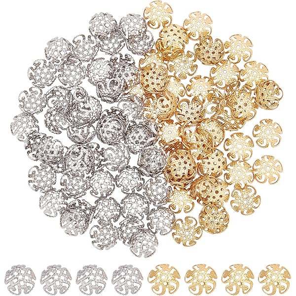 PandaHall Elite 120 PCS Perline di Ottone Ambientale Rotondi per La Creazione di Gioielli, Colore Misto, 4 mm, Foro: 1,5-2 mm