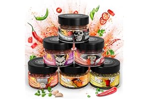 ‎MABURA Chili Geschenkset - Chilli Gewürze Set bis 700.000 Scoville - Chilli Geschenkset für Scharfschmecker - 6 verschiedene Chili Gewürz - von Hand abgefüllt - die Alternative zu carolina reaper (Chili Box)