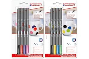 edding Lot de 4200 stylos pinceaux pour porcelaine (également pour verre et céramique) - Couleurs standard + couleurs supplémentaires (4 + 4)