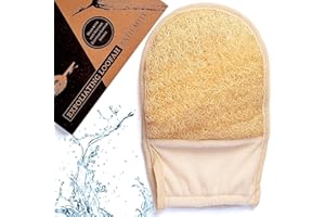 LINDISSIMA Guanto esfoliante per il corpo in luffa naturale, guanto esfoliante in spugna di luffa, guanto da bagno per donne e uomini con Lufa egiziano