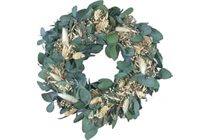 PHILARO Trockenblumenkranz Stockholm Ø 30cm - kein Plastik I Trockenblumen Premium Qualität aus Europa - Eukalyptuskranz - Türkranz - Tischkranz - Wandkranz