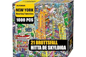 Pussel för Vuxna 1000 Bitar - New York | Roaring Twenties New York Pussel för Vuxna – Detektivpussel med 21 Fall, Premiumboxf