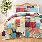 Greenland Home Renee Upcycle Benzersiz Kalan Kumaş Pamuk Astarlı Yorgan Seti, 3 Par&ccedil;a Tam/Krali&ccedil;e