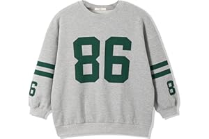 Rolanko Ragazze Felpa Cotone Oversize Pullover Top Manica Lunga Casual Shirt