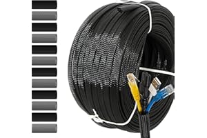 MarketConnect® Guaina Cavi Espandibile Ø 20mm, L 50mt • Raccogli, Proteggi e Nascondi Cavi • NERO • INDUSTRIALE STANDARD