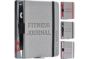 MaLetics – A6 Pocket Fitness Journal – Set 15 Goals, Track 93 Workouts, Measure Progress & Log 24 Personal Records – Sweatproof Design, Daily Planner & Exercise Log Book For Men & Women - Black