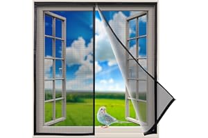 WLRHGL Magnetic Screen Window 115x180cm Mosquito Curtain Keep Bug Out Let Fresh Air in for Balcony Sliding Living Room Children's Room Innovative, Black