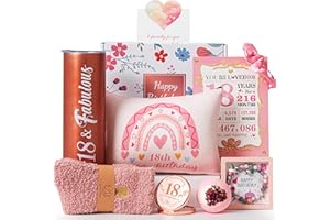 YISASHMENT 18th Birthday Gifts for Gifts,Unique Gifts Set Ideas for Turning 18 Year Old Girl Pamper Hamper Box,Happy Bday Present Basket Kit for Teen Girl Decorations for Sisters,Daughter,Niece, Granddaughter