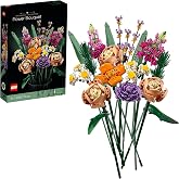 LEGO Icons Flower Bouquet, Artificial Flowers, Making Set for Adults, Decorative Home Accessories, He for Women and Men