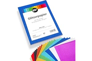 ‎PERFECT IDEAZ perfect ideaz • 30 Blatt Glitzer-Papier DIN-A4 (bunt), 10 Farben, 21 x 29,7cm, 160 g/m²
