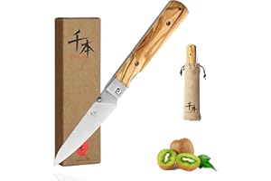 SENBON 440A Acier Inoxydable Ultra Sharp Poche Pliant Style japonais Peeling Couteau Utilitaire Olive Naturelle Poignée Camping Voyage En Plein Air Portable Couteau