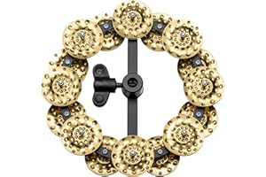 Meinl Percussion Headliner Hihat Tambourine - Tambourine Add-On for Drum Cymbals - 5-inch Diameter - Mylar / Brass, Black / Gold (HTHH2B-BK)