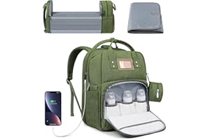 Nuliie Mochila de Pañales para Bebé, Mochila Carro Bebe Multifuncional de Gran Capacidad con Cambiador, Bolsa Chupete, Cinturón de Cochecito para Viaje de Mamá y Papá