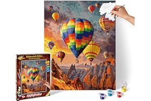 Schipper números, Globos aerostáticos, Adultos, Incluye Pinceles y Pinturas acrílicas, 40 x 50 cm, Multicolor, Mittel (609130858)