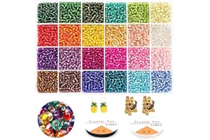 YHOLIN 3360 Stück 4mm Perlen zum Auffädeln Perlen Set kleine Glasperlen Rocailles Perlen Bastelperlen Schmuckperlen, Pony Perlen für DIY Armbänder Halsketten Schmuck Basteln Schmuckherstellung