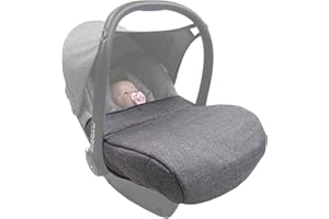 BAMBINIWELT24 BAMBINIWELT Windschutz, FUSSABDECKUNG für Maxi-Cosi CabrioFix MELIERT GRAU WOLLE