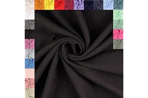 fingsi Musselin Baumwollstoff Webware Meterware Coupon (schwarz, 1,0m) (5001) + 23 weitere Farben