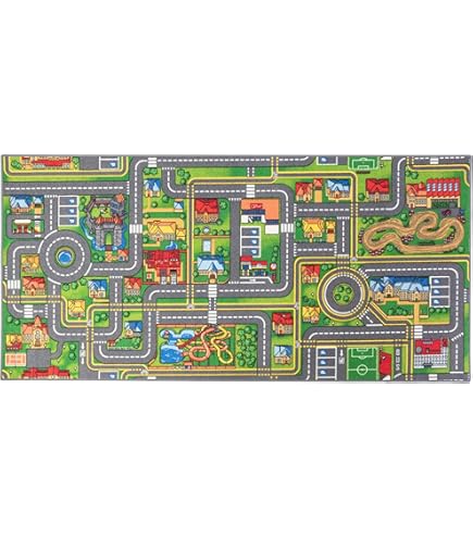 Capslpad Kinderspeelmat, 160 x 100 cm, antislip, stadsplan
