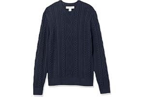 Amazon Essentials Sweter Mężczyźni Long-sleeve 100% Cotton Fisherman Cable Crewneck Sweater (1 w zestawie)