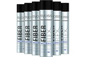 ‎SYOSS Syoss Haarspray Fiber Flex Haltegrad 4 (400 ml), extra starkes Haarspray für flexibles Volumen und ein natürliches Haargefühl, Styling Spray verleiht 48 h flexiblen Halt, 6x 400 ml
