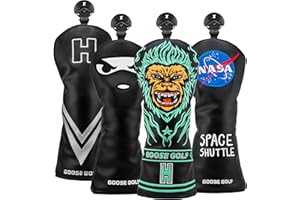GOOSE GOLF Copri mazze da golf per Driver Legni e Ibridi – Compatibili con tutte le marche Chiusura elastica – Coperture premium – Cappucci con interno morbido e rotella di identificazione – Proteggono le mazze