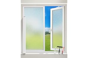 aboveBED Window Film Privacy Frosted Window Film for Glass Windows, Cover Static Cling No Glue Opaque Window film UV Protection Window Privacy Film for Home Bathroom Office 44.5 × 200 cm