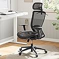 FLEXISPOT OC3 Ergonomic Office Chair With Hanger Mesh Desk Chair With Height Adjustable Seat Headrest Armrest Lumbar Support and Caster Wheels (Black)