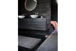 ‎WECON HOME WECONhome Basics Badteppich, Badematte, kuscheliger Flauschiger weicher Flor, rutschfest und waschbar, Joris (80 x 150 cm, grau)