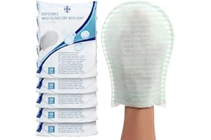 AIESI® Gants de toilette jetables avec savon haute qualité imperméable avec éponge douce (Paquet de 100 pièces), Délicatement parfumé, Sans rinçage