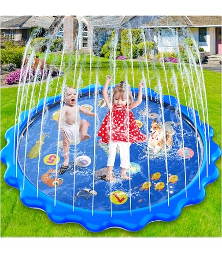Tosekry 200CM Jeux Exterieur Piscine Antidérapant, Jeux d'eau Enfant pour Chien
