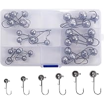 Zite Fishing Jigkpfe Set 5-20g - Jighaken Sortiment mit #1, 1/0, 2/0, 3/0,  4/0 - Barsch, Zander, Hecht Angelhaken - 25 STK Bleikpfe Gummikder-Angeln  - Gummifisch & Twister Jigheads Gewichte : Amazon.de: Sport & Freizeit
