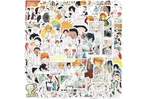 AFFOTO Anime The Promised Neverland Lot de 100 autocollants imperméables pour ordinateur portable,Cadeau pour enfants, adolescents, adultes, garçons, skateboard, vélo, pare-chocs