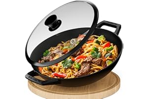 KAISERTAL® Gusseisenpfanne 32cm – Gusspfanne Induktion & Cast Iron Pan – Gusseisen Pfannen für Indoor & Outdoor, Backofengeeignet, voreingebrannt, Robuste Iron Cast Pan für Braten, Schmoren & Grillen