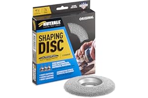 Kutzall Disque de Façonnage Original - Grossière, 114.3mm Diamètre x 22.2mm Foret - Accessoire pour Travail du Bois pour Outils DeWalt, Bosch, Milwaukee. Carbure de Tungstène Abrasif, SD412O390