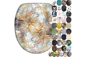 Sanilo Deska sedesowa wolnoopadająca, wiele nowych desek sedesowych do wyboru, wysokiej jakości powierzchnia, łatwy montaż, stabilne zawiasy (marmur brązowy)