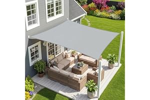 Sunnylaxx 3x5m Grigio Tenda a Vela Rettangolare, Impermeabile Vele Parasole Protezione UV per Esterno, Giardino e Terrazza, Piscina
