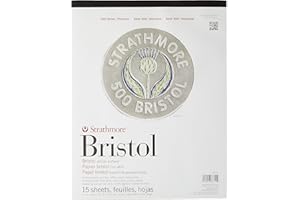 Strathmore (580-62 500 Series Bristol, 2-Ply Vellum Surface, 11"x14", White, 15 Sheets