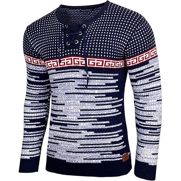 Baxboy Gebreide trui met capuchon voor heren, moderne grof