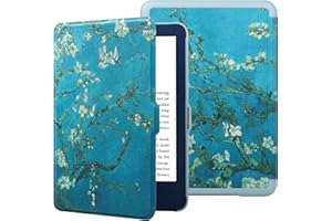 HGWALP Case for 6" All-New Kindle 11th Generation 2022 Release Only, Folio Ultra Slim PU Leather Cover with Auto Sleep and Wake, Protective Case for Kindle 2022-Apricot Flowers