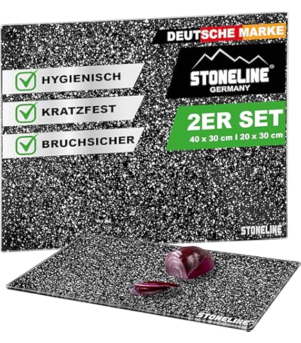 Kitchenville Glasschneidebrett 50×40 Cm - Hitzebeständig & Hygienisch Mit Blumenmuster