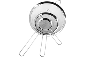 Anaeat Fine Mesh Strainers - Stainless Steel Colander Sieve Sifters, with Durable Mesh and Sturdy Handle, Excellent for Sifting Dry Ingredients, Flour, Pastas, Rice, Tea (8cm+14cm+20cm)
