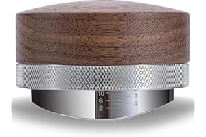 KNODOS Herramienta de distribución de espresso de 54 mm, distribuidor de café de nogal, profundidad ajustable, nivelador de espresso de acero inoxidable, compatible con máquinas de espresso Sage
